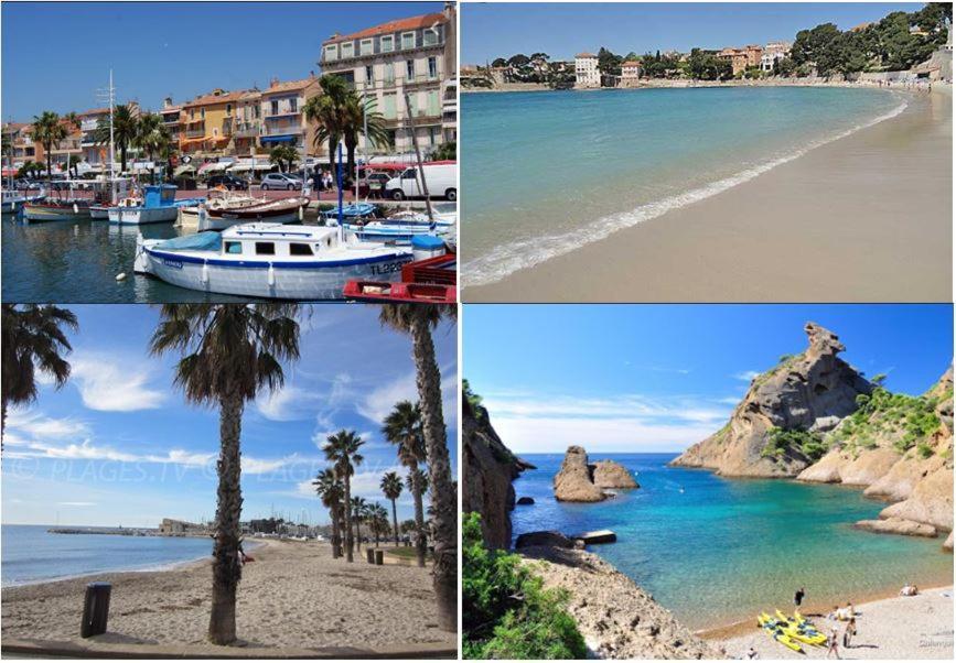 T2, Jardin, Veranda Chambre, Climatisation, Parking Privatif, Proche A Pied Centre, Plage, Gare, Pour 3 Adultes Ou 2 Adultes Avec 2 Enfants Bandol Kültér fotó